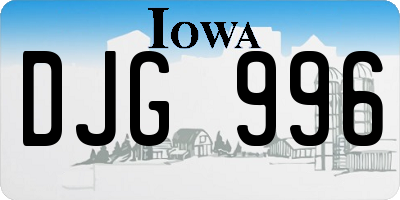 IA license plate DJG996