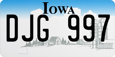 IA license plate DJG997