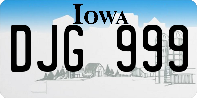 IA license plate DJG999