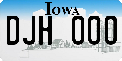 IA license plate DJH000