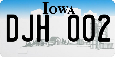IA license plate DJH002