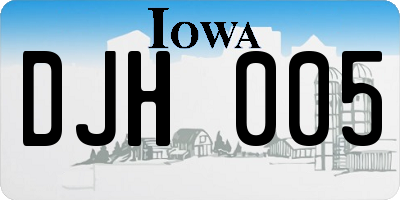 IA license plate DJH005