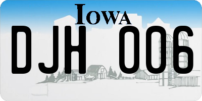 IA license plate DJH006