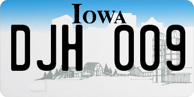 IA license plate DJH009