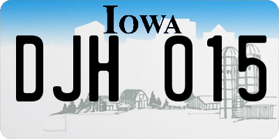 IA license plate DJH015