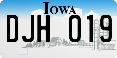 IA license plate DJH019