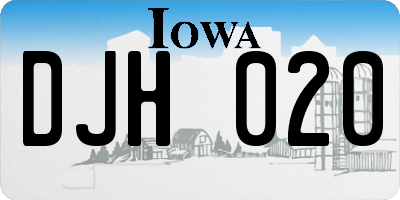 IA license plate DJH020