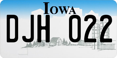 IA license plate DJH022