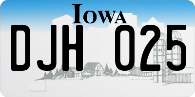 IA license plate DJH025