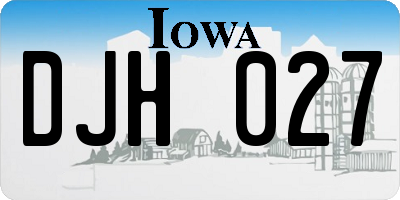 IA license plate DJH027