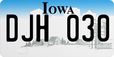 IA license plate DJH030