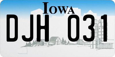 IA license plate DJH031