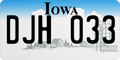 IA license plate DJH033