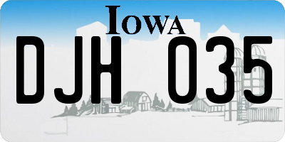 IA license plate DJH035