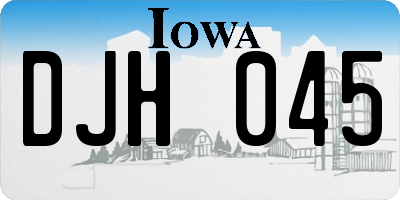IA license plate DJH045