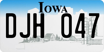 IA license plate DJH047