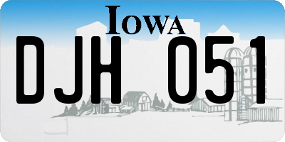 IA license plate DJH051