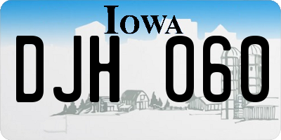 IA license plate DJH060