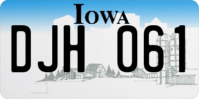 IA license plate DJH061