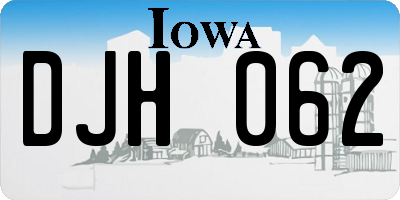 IA license plate DJH062