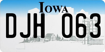 IA license plate DJH063