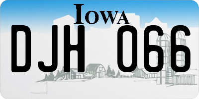IA license plate DJH066