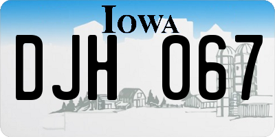 IA license plate DJH067