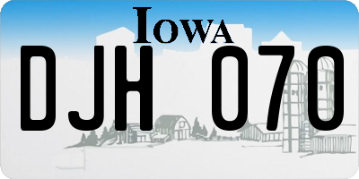IA license plate DJH070