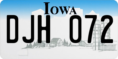 IA license plate DJH072