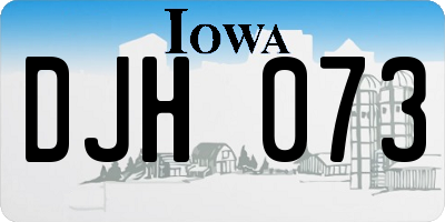 IA license plate DJH073