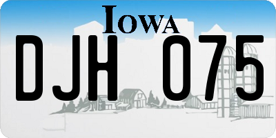 IA license plate DJH075