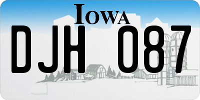 IA license plate DJH087