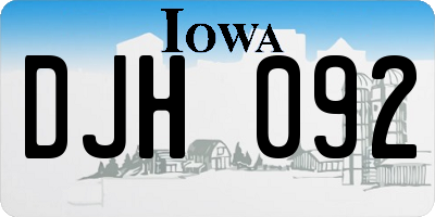 IA license plate DJH092