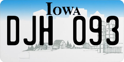 IA license plate DJH093