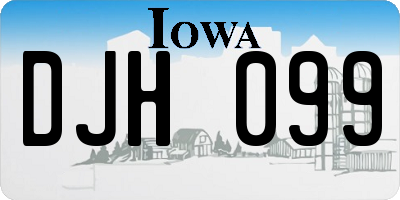 IA license plate DJH099