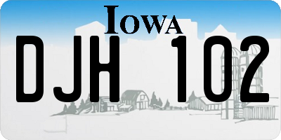 IA license plate DJH102