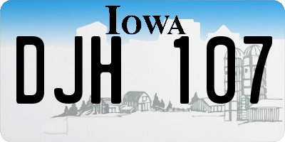 IA license plate DJH107