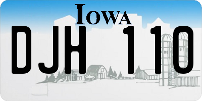IA license plate DJH110