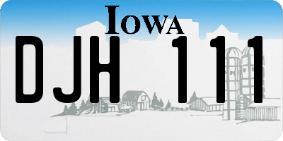IA license plate DJH111