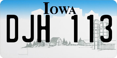 IA license plate DJH113