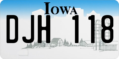 IA license plate DJH118