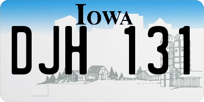 IA license plate DJH131