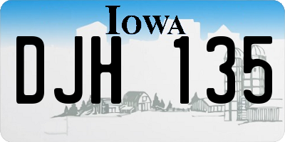 IA license plate DJH135