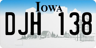 IA license plate DJH138