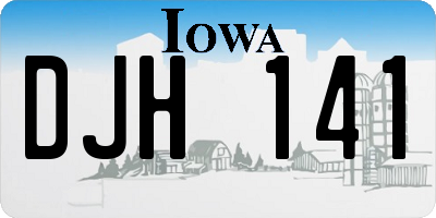 IA license plate DJH141