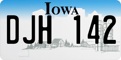 IA license plate DJH142