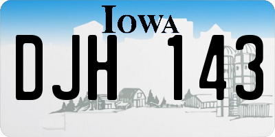 IA license plate DJH143