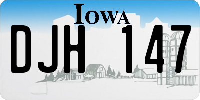 IA license plate DJH147