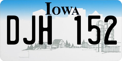 IA license plate DJH152
