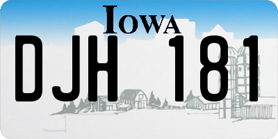 IA license plate DJH181